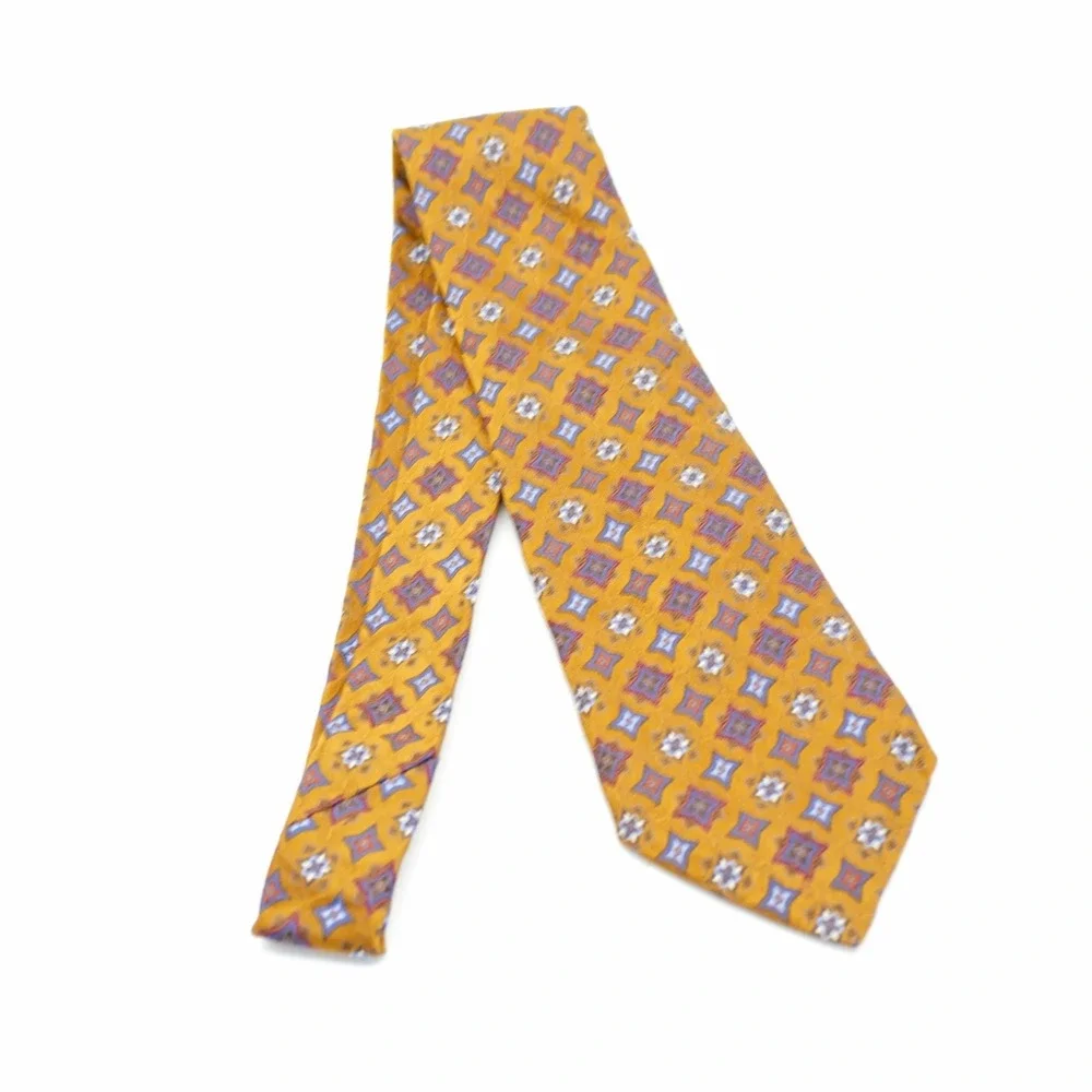 Robert Talbott Best Of Class Nordstrom Silk Tie Brown Woven Geometric Floral USA